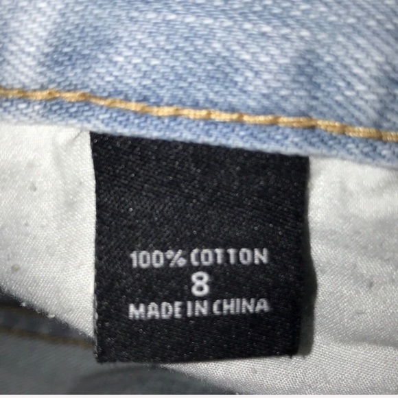 LONDONJEAN Light Wash High Waist Boyfriend Jeans 8 Distressed Casual - Picture 8 of 8